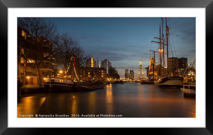 Port of Rotterdam Framed Mounted Print by Agnieszka Grzeskow