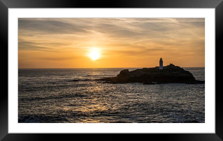 godrevy sunset Framed Mounted Print by keith sutton