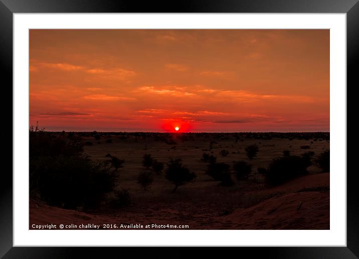Sunset in Etosha National Park Framed Mounted Print by colin chalkley