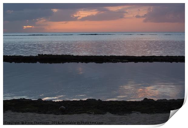 Mauritius Sunset Print by Piers Thompson