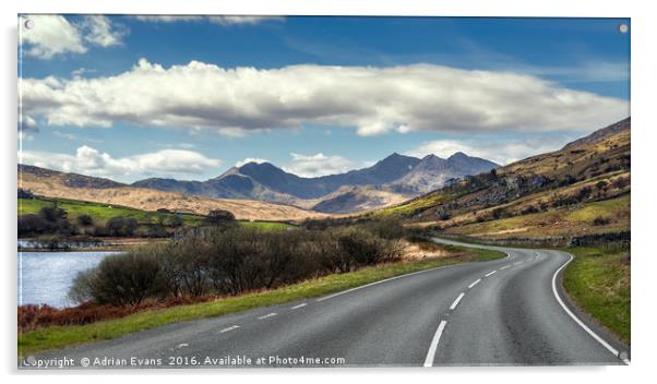 The Winding Road Snowdonia  Acrylic by Adrian Evans