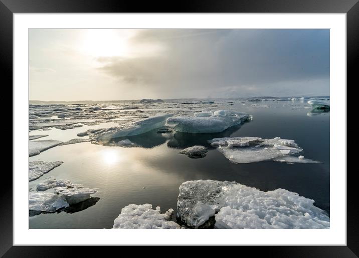 Icelandic Views Jökulsarlon glacier lagoon Framed Mounted Print by Gail Johnson