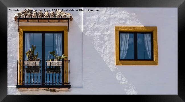 Andalusian Windows Framed Print by Fine art by Rina