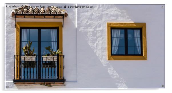 Andalusian Windows Acrylic by Fine art by Rina