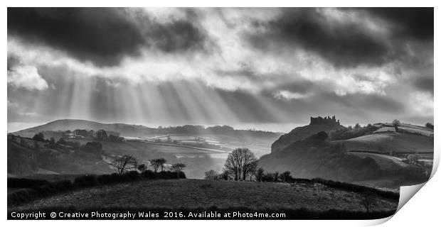 Carreg Cennon Castle Print by Creative Photography Wales