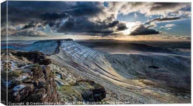 Corn Du Winter Light Canvas Print by Creative Photography Wales