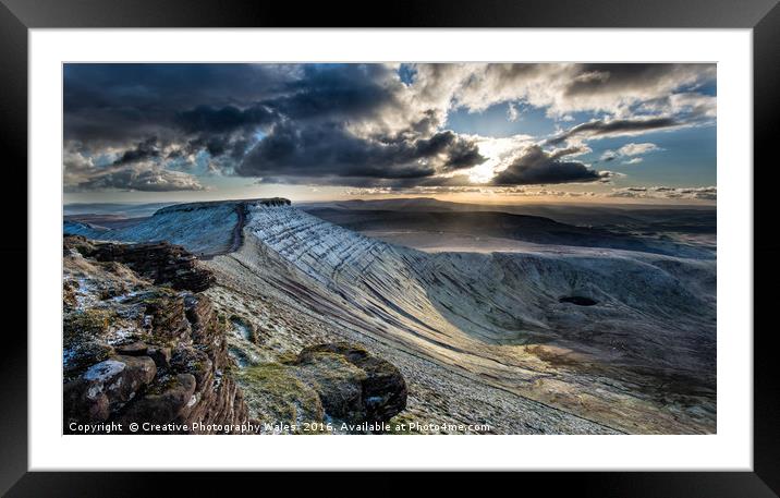 Corn Du Winter Light Framed Mounted Print by Creative Photography Wales