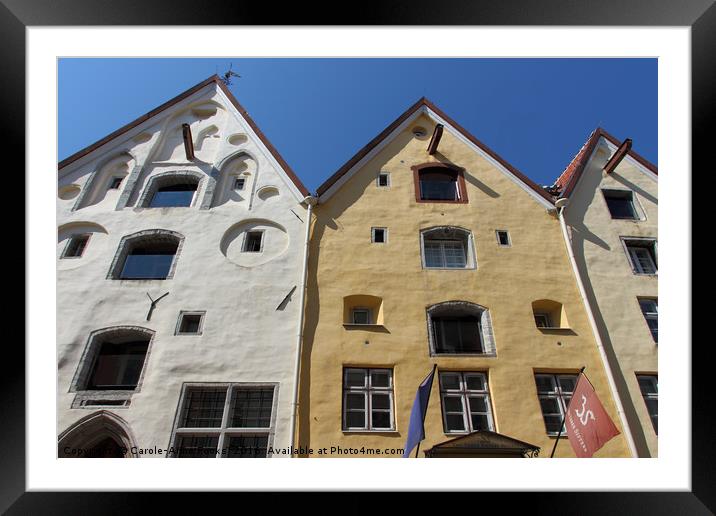 The Three Sister's Houses Tallinn Old Town Estonia Framed Mounted Print by Carole-Anne Fooks