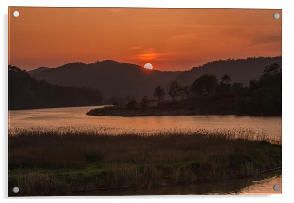 Sunset at Hill Acrylic by Ambir Tolang
