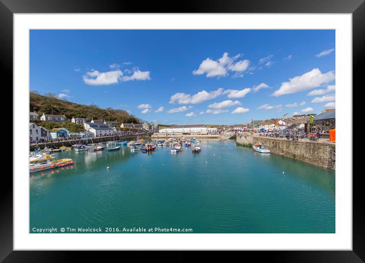 Porthleven Habour, Cornwall, England Framed Mounted Print by Tim Woolcock