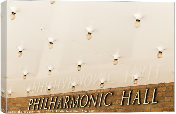Philharmonic Hall reflection Canvas Print by Jason Wells