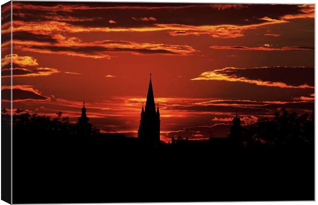 The Silhouette of the Old Town Sibiu Romania Canvas Print by Adrian Bud