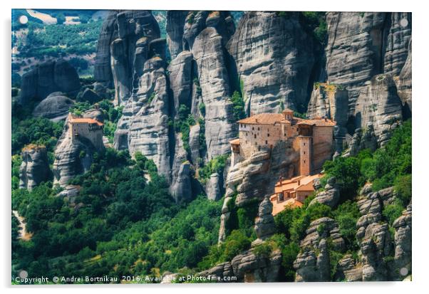 Monasteries of Meteora in Greece Acrylic by Andrei Bortnikau