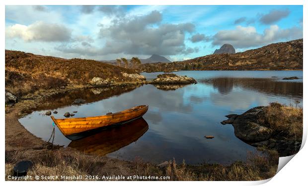 Loch Druim Suardalain Print by Scott K Marshall