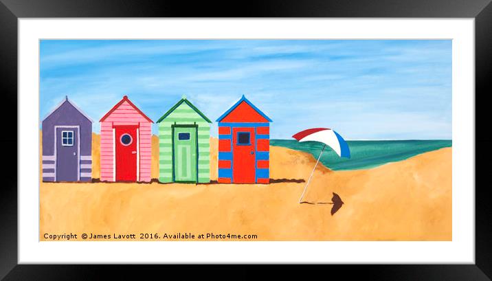 Beach Huts II Framed Mounted Print by James Lavott
