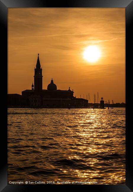 Venice Sunset Framed Print by Ian Collins