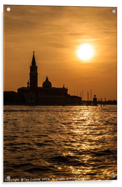 Venice Sunset Acrylic by Ian Collins