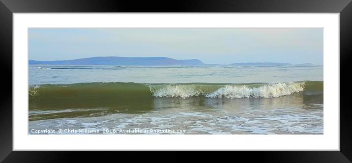 Gower Surf Framed Mounted Print by Chris Williams
