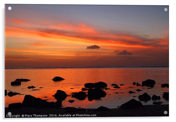 Mauritius Sunset Acrylic by Piers Thompson
