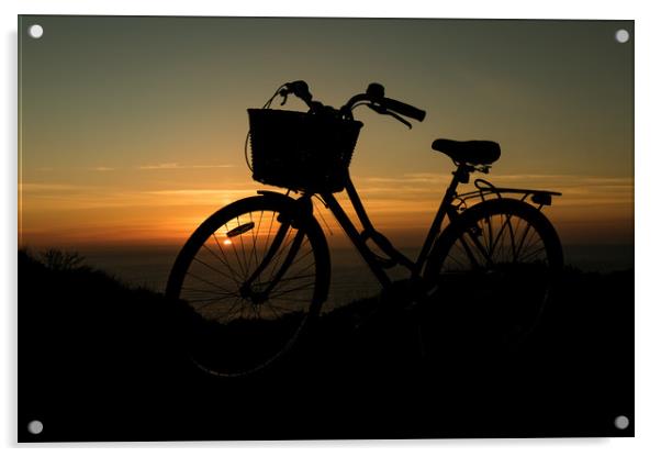 Sunset Bike Acrylic by Brian Pierce
