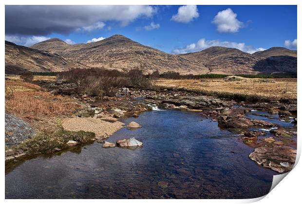 River in Glen More, Isle of Mull Print by Jacqi Elmslie