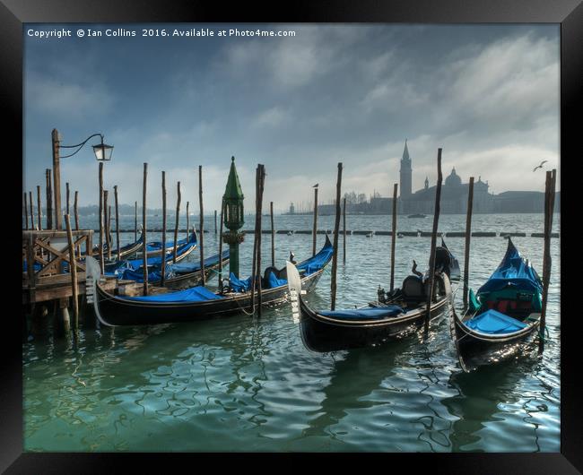 Gondolas, Venice Framed Print by Ian Collins