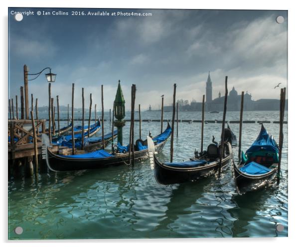 Gondolas, Venice Acrylic by Ian Collins