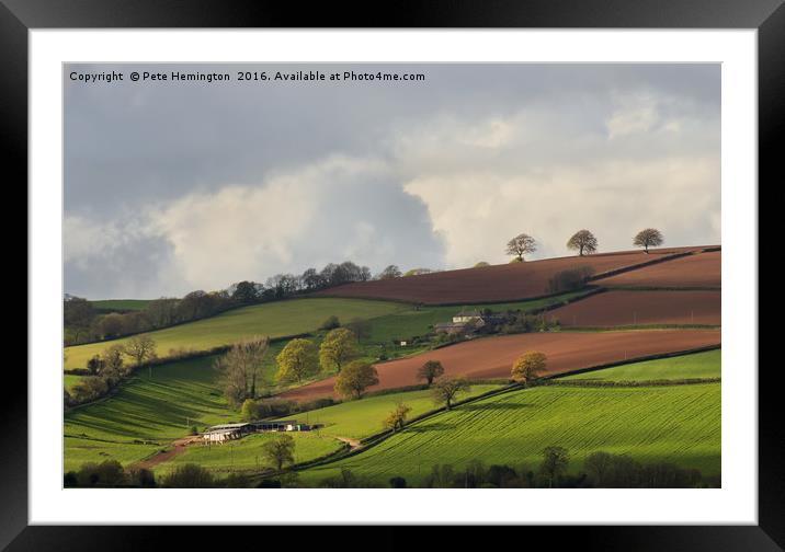 Caseberry Downs in Devon Framed Mounted Print by Pete Hemington