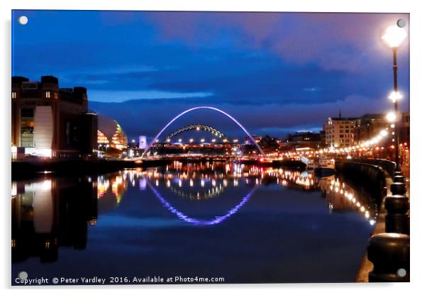 Newcastle Quay & Tyne Bridges Acrylic by Peter Yardley