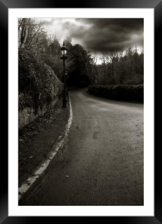 Lamp Light Lane, Dalserf Framed Mounted Print by Reg Atkinson