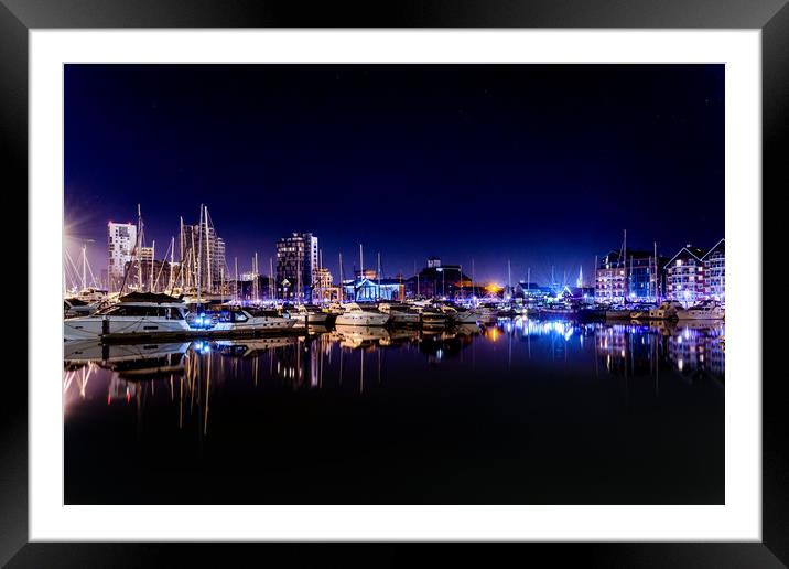 Ipswich Waterfront at Night Framed Mounted Print by Nick Rowland
