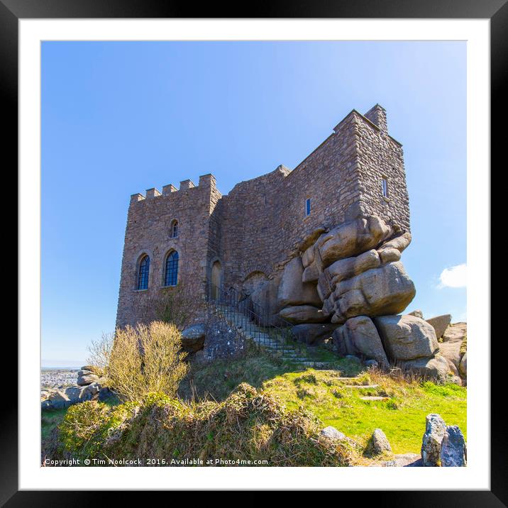 Carn Brea Castle, Redruth, Cornwall Framed Mounted Print by Tim Woolcock
