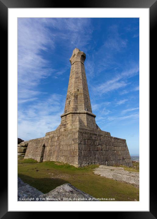 Carn Brea Monument, Redruth, Cornwall Framed Mounted Print by Tim Woolcock
