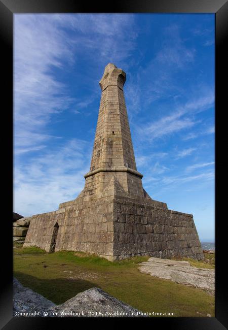 Carn Brea Monument, Redruth, Cornwall Framed Print by Tim Woolcock