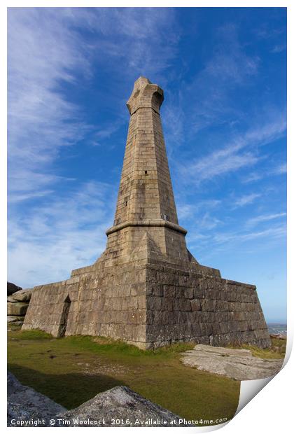 Carn Brea Monument, Redruth, Cornwall Print by Tim Woolcock