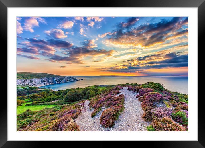 Sunset At The Needles Isle Of Wight Framed Mounted Print by Wight Landscapes