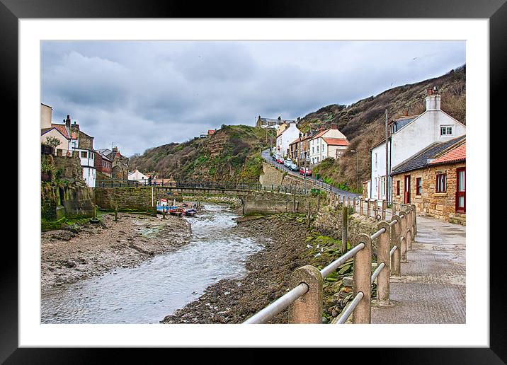 Staithes From Below Framed Mounted Print by Ann Garrett