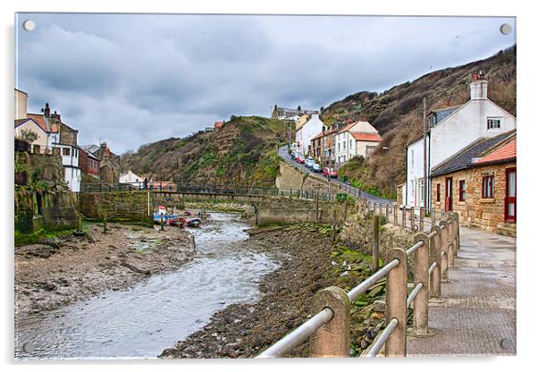 Staithes From Below Acrylic by Ann Garrett