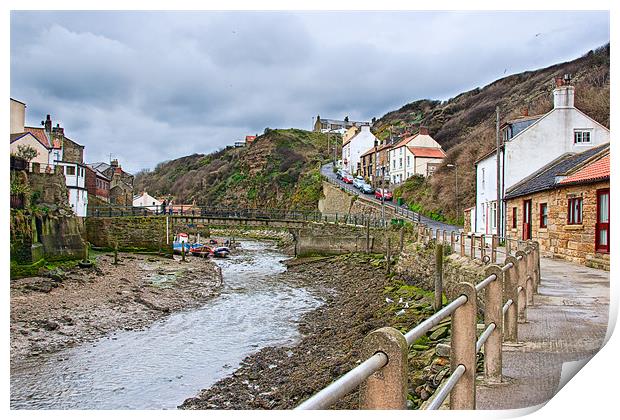 Staithes From Below Print by Ann Garrett