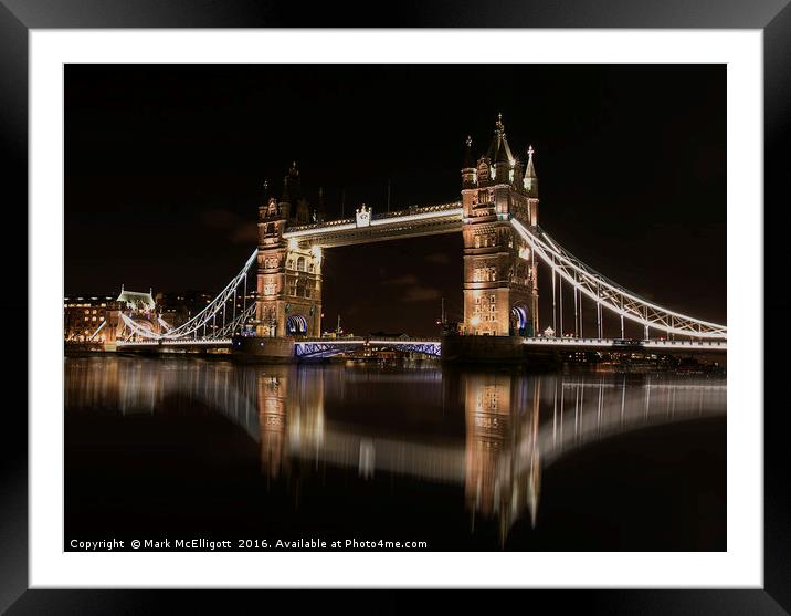London Tower Bridge Reflection  Framed Mounted Print by Mark McElligott
