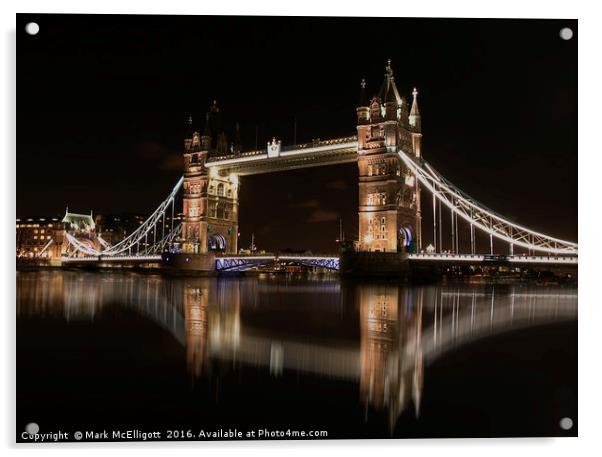 London Tower Bridge Reflection  Acrylic by Mark McElligott