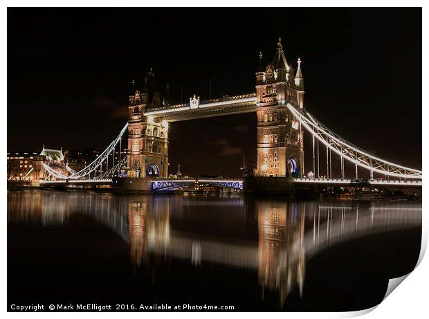 London Tower Bridge Reflection  Print by Mark McElligott