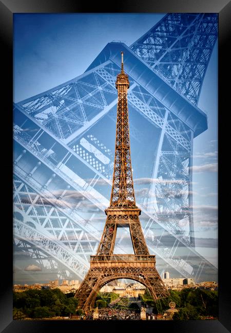 Eiffel Tower Double Exposure II Framed Print by Melanie Viola