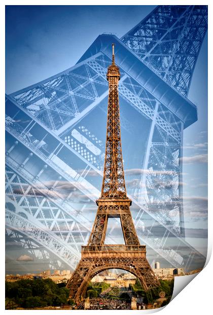 Eiffel Tower Double Exposure II Print by Melanie Viola