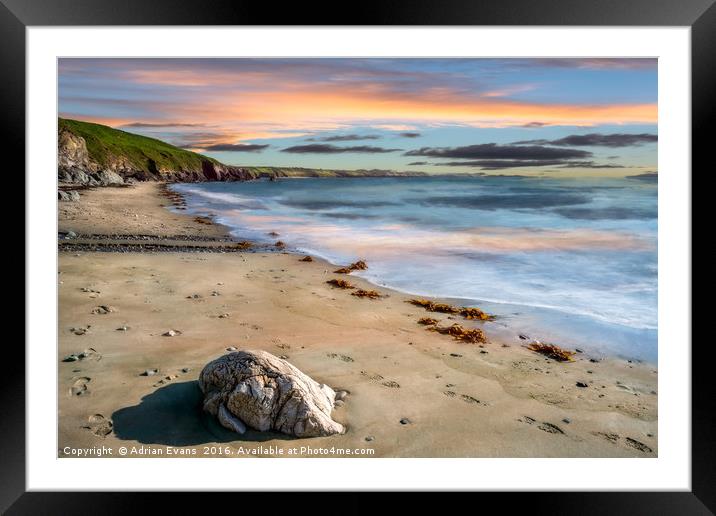 Sunset Beach Framed Mounted Print by Adrian Evans