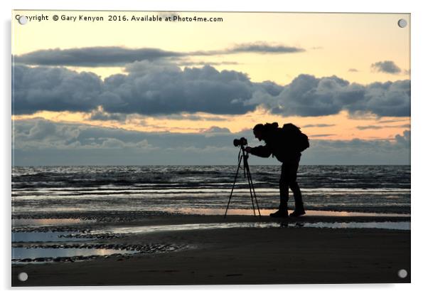Sunset Photographer Acrylic by Gary Kenyon