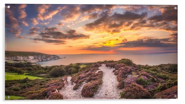 The Needles Sunset Panorama Acrylic by Wight Landscapes