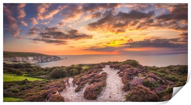 The Needles Sunset Panorama Print by Wight Landscapes