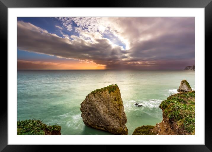 Freshwater Bay Sunset Framed Mounted Print by Wight Landscapes