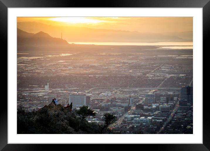Salt Lake at sunset Framed Mounted Print by Brent Olson